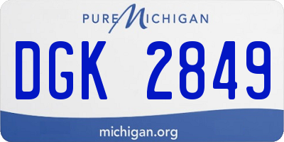 MI license plate DGK2849