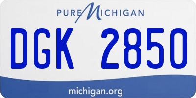 MI license plate DGK2850