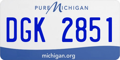 MI license plate DGK2851