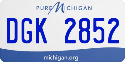 MI license plate DGK2852