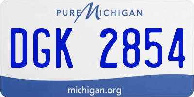 MI license plate DGK2854