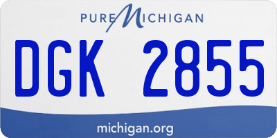 MI license plate DGK2855