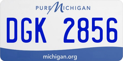 MI license plate DGK2856
