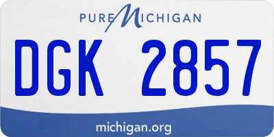 MI license plate DGK2857