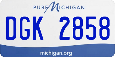 MI license plate DGK2858