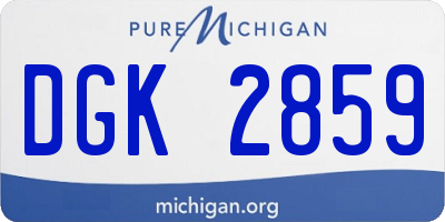 MI license plate DGK2859