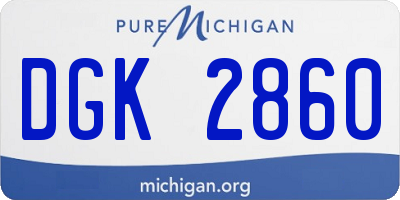 MI license plate DGK2860