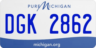 MI license plate DGK2862