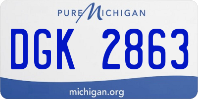 MI license plate DGK2863