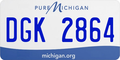 MI license plate DGK2864