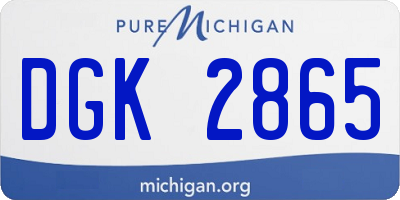 MI license plate DGK2865