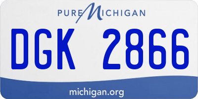 MI license plate DGK2866