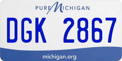 MI license plate DGK2867