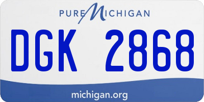 MI license plate DGK2868