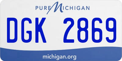 MI license plate DGK2869