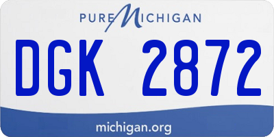 MI license plate DGK2872