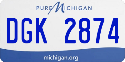 MI license plate DGK2874