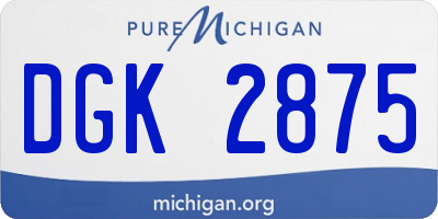 MI license plate DGK2875