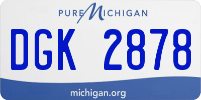 MI license plate DGK2878