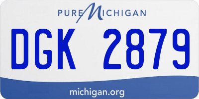 MI license plate DGK2879