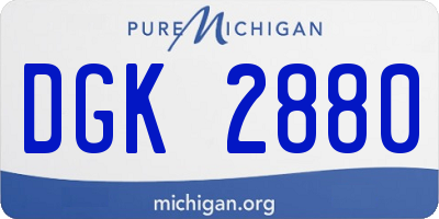 MI license plate DGK2880