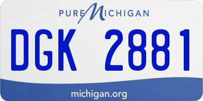 MI license plate DGK2881