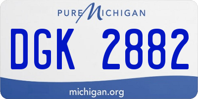 MI license plate DGK2882