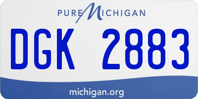 MI license plate DGK2883