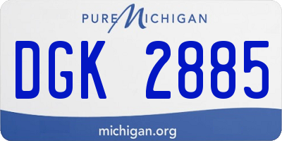 MI license plate DGK2885