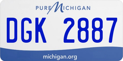 MI license plate DGK2887