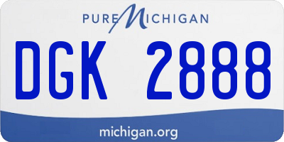 MI license plate DGK2888