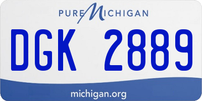 MI license plate DGK2889