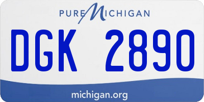 MI license plate DGK2890