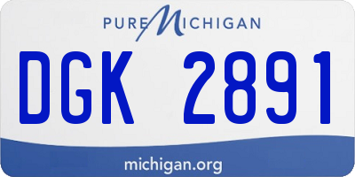 MI license plate DGK2891