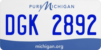 MI license plate DGK2892