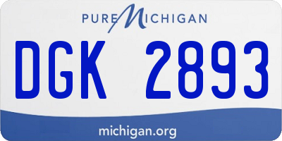 MI license plate DGK2893