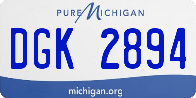 MI license plate DGK2894