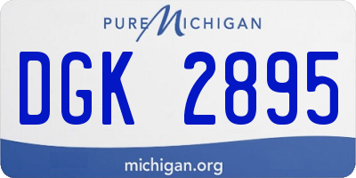 MI license plate DGK2895
