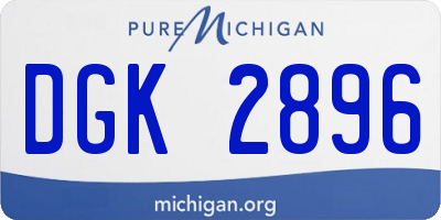 MI license plate DGK2896