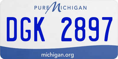 MI license plate DGK2897