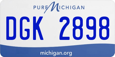 MI license plate DGK2898