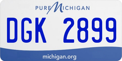 MI license plate DGK2899