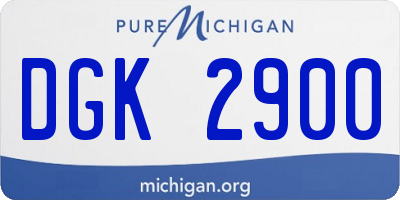 MI license plate DGK2900