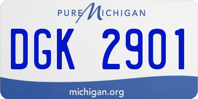 MI license plate DGK2901