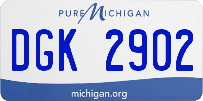 MI license plate DGK2902