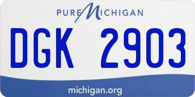 MI license plate DGK2903