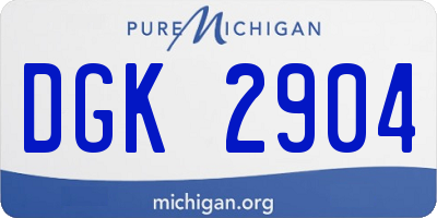 MI license plate DGK2904