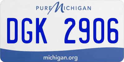 MI license plate DGK2906
