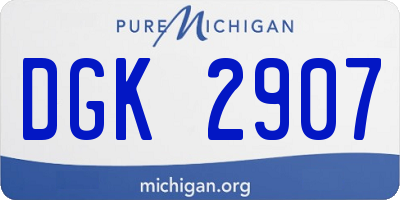 MI license plate DGK2907