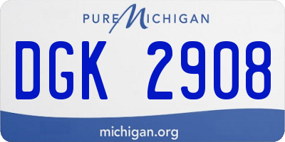 MI license plate DGK2908
